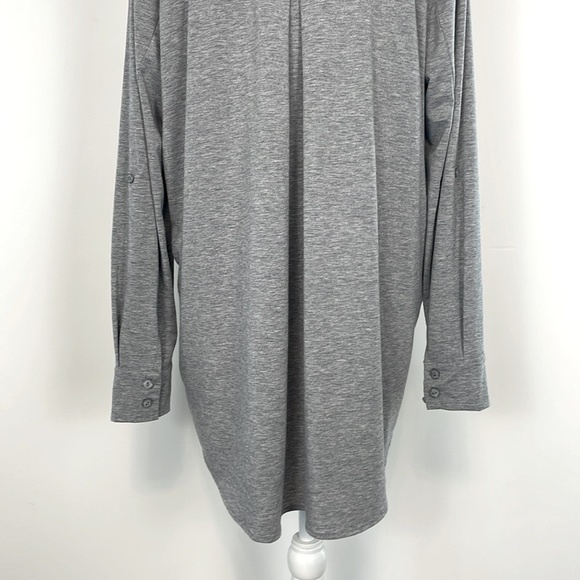 Soft Surroundings Gray Collared Long Sleeve Button Up Shirt. Size Large. - Picture 7 of 12